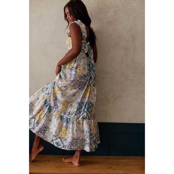 New Anthropologie x The Lazy Poet Linen Mika Dress sz Medium - Picture 3 of 8